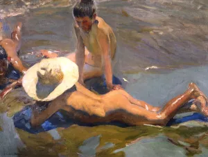 Boys on the Beach by Joaquin Sorolla y Bastida Oil Painting