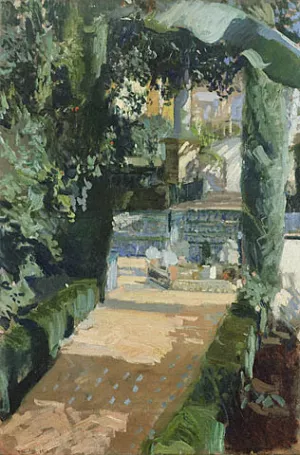 Court of the Dances, Alcazar, Sevilla Oil painting by Joaquin Sorolla y Bastida