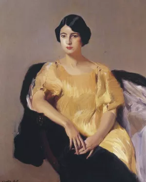 Elena in a Yellow Tunic by Joaquin Sorolla y Bastida Oil Painting