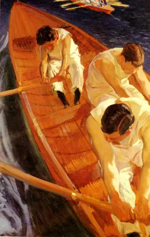 En la Yola Zarauz by Joaquin Sorolla y Bastida Oil Painting