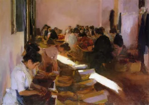 Encajonando Pasas, Javea Oil painting by Joaquin Sorolla y Bastida
