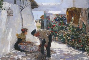 Fishing Nets by Joaquin Sorolla y Bastida Oil Painting