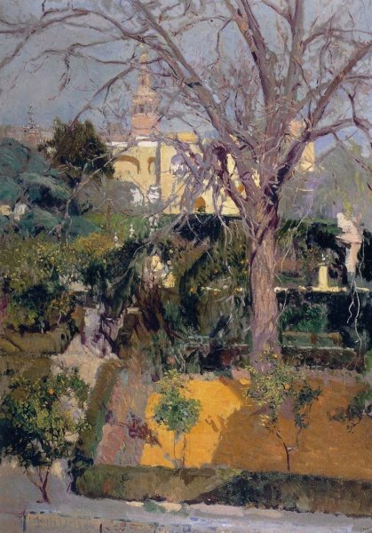 Main Product Photo of Gardens of Alcazar, Seville Painting by Joaquin Sorolla y Bastida