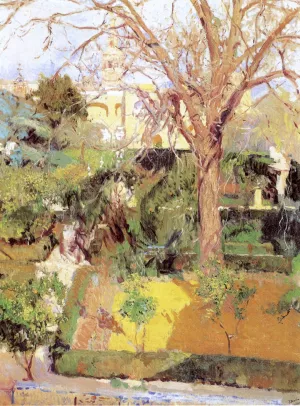 Gardens of the Alcazar of Seville in Wintertime by Joaquin Sorolla y Bastida - Oil Painting Reproduction