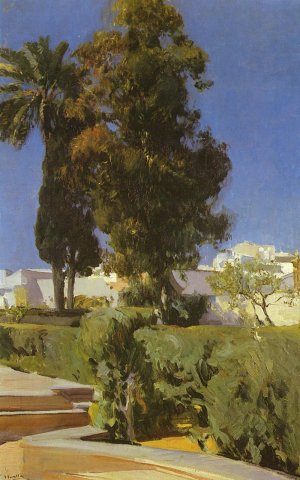 Gardens of the Alcazar by Joaquin Sorolla y Bastida Oil Painting