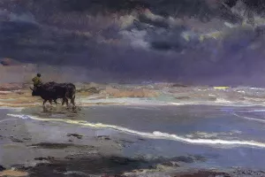 Gray Day on Valencia Beach by Joaquin Sorolla y Bastida - Oil Painting Reproduction