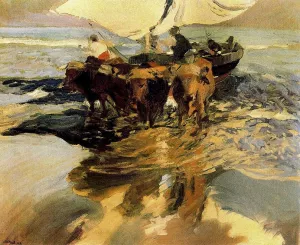 In Hope of the Fishing by Joaquin Sorolla y Bastida Oil Painting