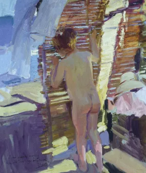 Inquisitive Child by Joaquin Sorolla y Bastida Oil Painting