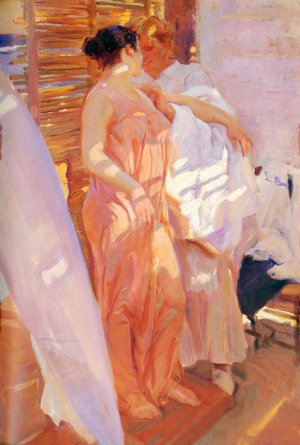 La Bata Rosa by Joaquin Sorolla y Bastida Oil Painting