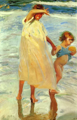Las Dos Hermanas by Joaquin Sorolla y Bastida Oil Painting