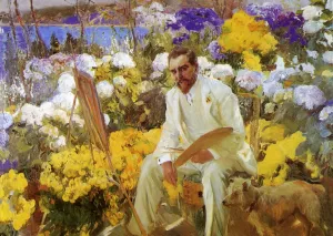 Louis Comfort Tiffany by Joaquin Sorolla y Bastida - Oil Painting Reproduction