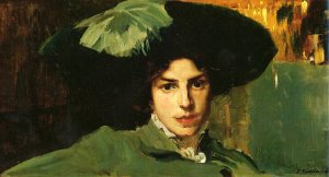 Maria con Sombrero by Joaquin Sorolla y Bastida Oil Painting