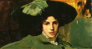 Maria con Sombrero Oil painting by Joaquin Sorolla y Bastida