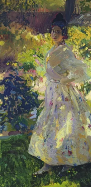 Maria dressed as a Valencian peasant girl by Joaquin Sorolla y Bastida Oil Painting