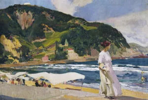 Maria on the Beach, Zarauz by Joaquin Sorolla y Bastida - Oil Painting Reproduction