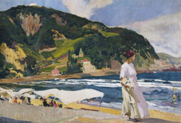 Main Product Photo of Maria on the Beach, Zarauz Painting by Joaquin Sorolla y Bastida