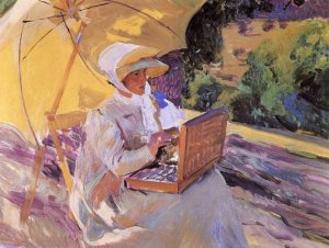 Maria Painting in El Pardo by Joaquin Sorolla y Bastida Oil Painting