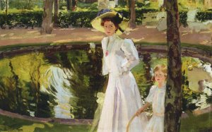 Marian in the Gardens, la Granja by Joaquin Sorolla y Bastida Oil Painting