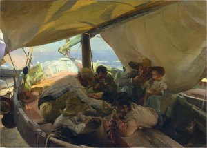 Meal on the Boat by Joaquin Sorolla y Bastida Oil Painting