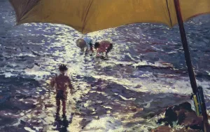 Midday at Valencia beach Oil painting by Joaquin Sorolla y Bastida
