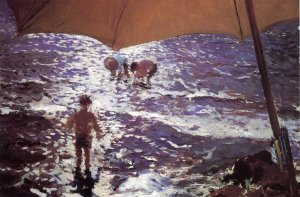 Midday on Valencia Beach by Joaquin Sorolla y Bastida Oil Painting
