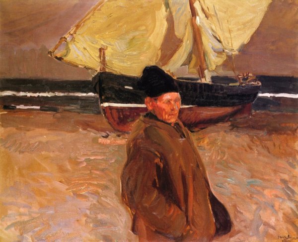 Old Valencian Fisherman by Joaquin Sorolla y Bastida - Hand-Painted Oil Painting Reproduction