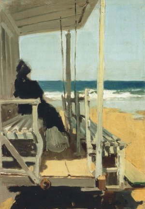 On San Sebastian Beach by Joaquin Sorolla y Bastida Oil Painting