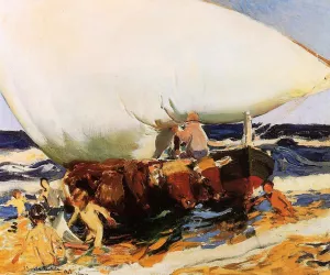 On the Beach, Valencia by Joaquin Sorolla y Bastida Oil Painting