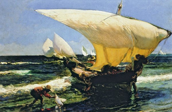 Main Product Photo of On the Coast of Valencia Painting by Joaquin Sorolla y Bastida