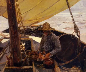 Peeling Potatoes painting by Joaquin Sorolla y Bastida