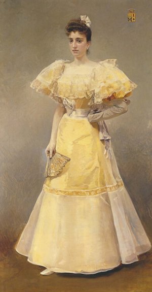 Portrait of Countess of Santiago by Joaquin Sorolla y Bastida Oil Painting