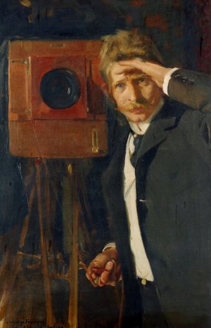 Portrait of photographer, Christian Franzen by Joaquin Sorolla y Bastida Oil Painting