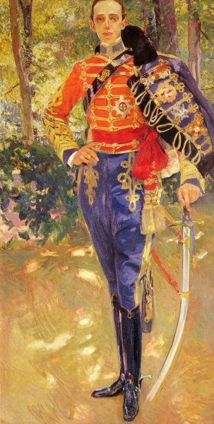 Main Product Photo of Retrato del Rey Don Alfonso XIII con el Uniforme de Husares Painting by Joaquin Sorolla y Bastida