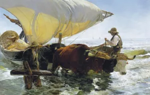 Return from Fishing by Joaquin Sorolla y Bastida - Oil Painting Reproduction