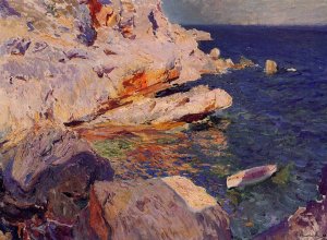 Rocks at Javea by Joaquin Sorolla y Bastida Oil Painting