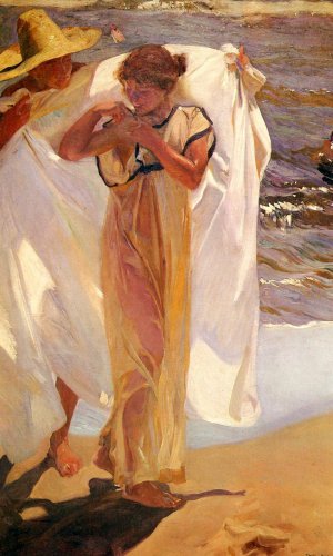 Saliendo del Bano by Joaquin Sorolla y Bastida Oil Painting
