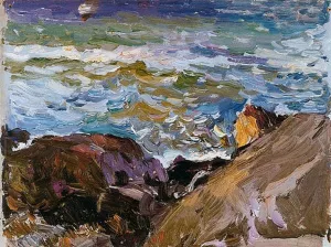 Sea at Ibiza by Joaquin Sorolla y Bastida - Oil Painting Reproduction
