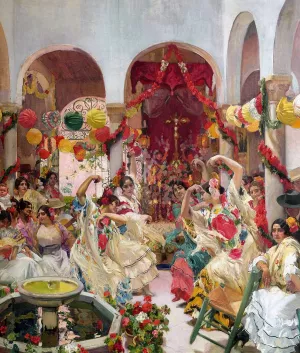 Seville, the Dance by Joaquin Sorolla y Bastida - Oil Painting Reproduction
