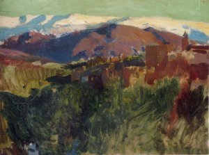 Sierra Nevada from the Alhambra, Grenada by Joaquin Sorolla y Bastida Oil Painting