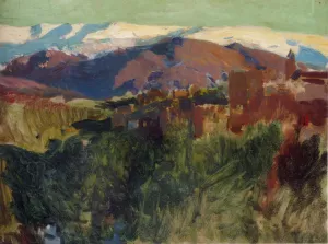 Sierra Nevada from the Alhambra, Grenada Oil painting by Joaquin Sorolla y Bastida