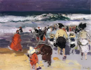 The Beach at Biarritz Sketch by Joaquin Sorolla y Bastida - Oil Painting Reproduction