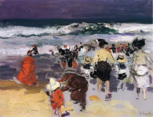 The Beach at Biarritz Sketch Oil painting by Joaquin Sorolla y Bastida