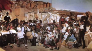 The Bread Fiesta Castile by Joaquin Sorolla y Bastida - Oil Painting Reproduction