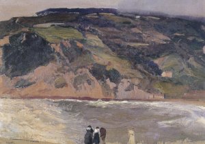 The Breakwater at San Sebastian by Joaquin Sorolla y Bastida Oil Painting