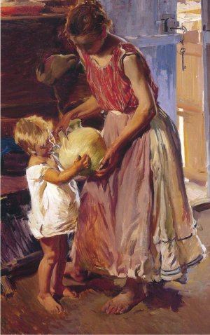 The Drinking Jug by Joaquin Sorolla y Bastida Oil Painting