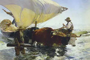 The Return from Fishing by Joaquin Sorolla y Bastida - Oil Painting Reproduction