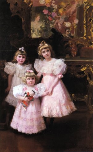 The Three Errazuriz Sisters by Joaquin Sorolla y Bastida Oil Painting