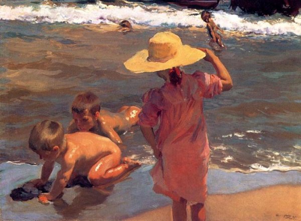 Main Product Photo of The Young Amphibians Painting by Joaquin Sorolla y Bastida