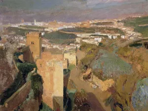 Tower of Seven, Pont Alhambra, Granada by Joaquin Sorolla y Bastida - Oil Painting Reproduction