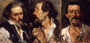 Tres Cabezas de Estudio by Joaquin Sorolla y Bastida Oil Painting